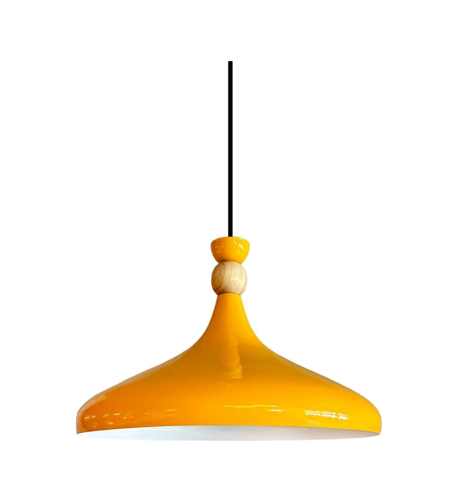 Sarı Ahşap Şapka Tekli Avize Sarkıt Salon Mutfak Cafe Butik Lamba Aydınlatma Avizeler SARI