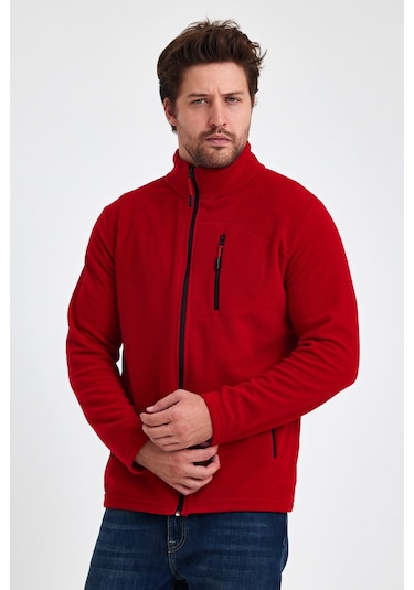Monox Erkek Outdoor Fermuarlı Polar Ceket 001 Kırmızı