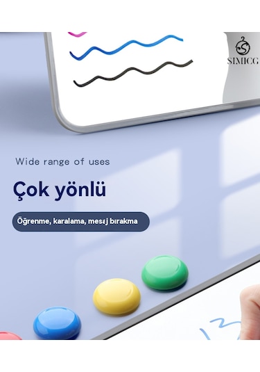 A4 Çift Taraflı Küçük Kara Tahta Silinebilir Kara Tahta Mesaj Çizim Tahtası Siyah