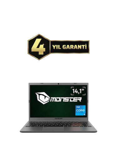 Monster Huma H4 V5.1 i5-1235U 16 GB 512 GB SSD 14.1" Free Dos FHD Dizüstü Bilgisayar