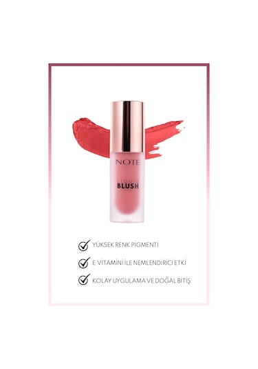 Note Cosmetique Liquid Blush Nemlendirici Etkili Likit Allık - 20 Coral