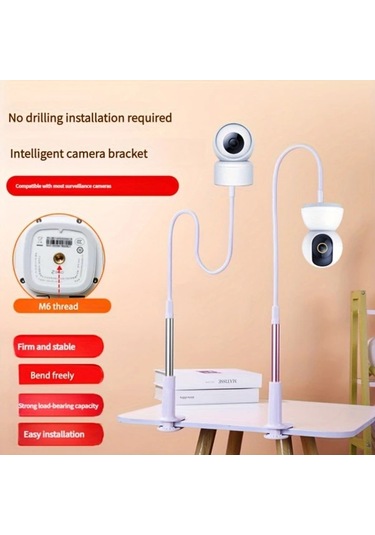 Honeybeeshop Ev Güvenlik Kameraları İçin Siyah 1/4 İnç Vida Paslanmaz Çelik M6 Askı Ayarlanabilir Uyumlu