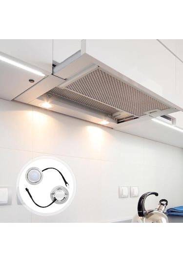 Yifomall Paslanmaz Çelik Davlumbaz Led Aydınlatma Seti, 12v Dc 2 Adet Led Ampul, Davlumbaz Aydınlatma Değişim Parçası