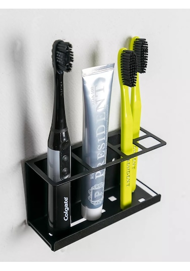 Metallux Diş Fırçası Ve Macunu İçin Bardak Tutucu 246796655 Siyah