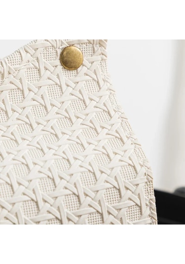 Beyaz Deri Doku Kutusu Ev Oturma Odası Çay Masası Pu Rattan Deri Doku Kutusu Mutfak Masaüstü İskandinav Peçete Tutucu Saklama Kutusu