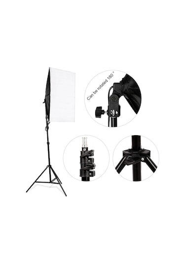 Fototek 50 x 70 CM Tek Duylu Sürekli Işık Softbox + 2 M Işık Ayağı