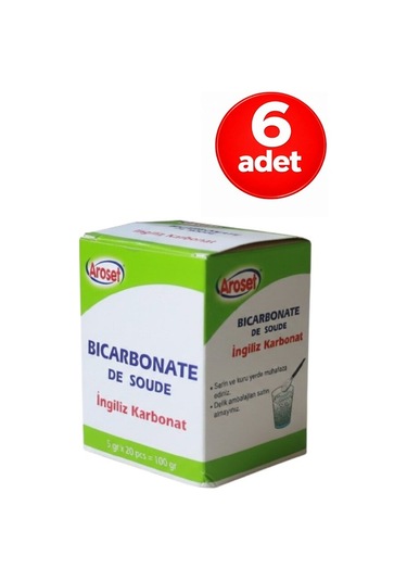 Aroset İngiliz Karbonatı 100gr 20adetx5gr 6paket İçilebilir