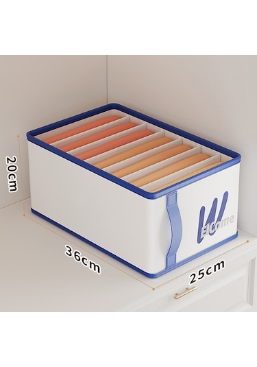 Cbtx Büyük 7 Bölmeli Katlanabilir Neme Dayanıklı Pantolon Saklama Kutusu - Açık Yeşil