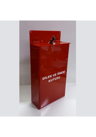 Uzun Kırmızı Pleksi Dilek Öneri Kutusu