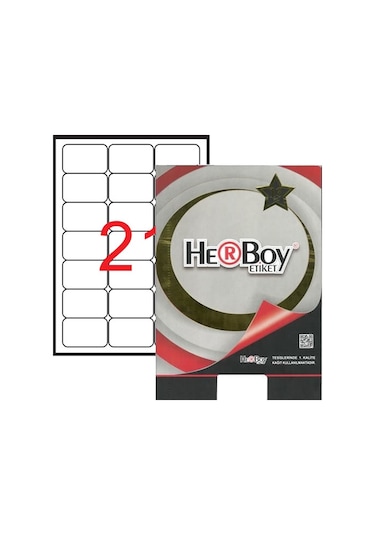 Herboy Hb 1021 63,5mmx38,1mm Beyaz Laser Etiket