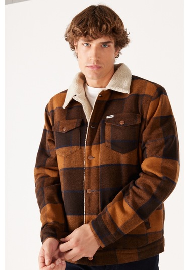 Wrangler Loose Fit Rahat Kesim Dik Yaka Kahverengi Ekoseli Sherpa Ceket W4E0XZY80 Kahverengi Wrangler Loose Fit Rahat Kesim Dik Yaka Kahverengi Ekoseli Sherpa Ceket W4E0XZY80 Kahverengi