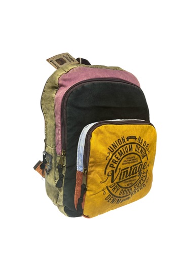 Kaliteli Vintage Salaş Yıkama Kumaş Disayn Günlük Gezi Okul Sırt Çantası 30cmx40cm Sarı - Siyah Kaliteli Vintage Salaş Yıkama Kumaş Disayn Günlük Gezi Okul Sırt Çantası 30cmx40cm Sarı - Siyah