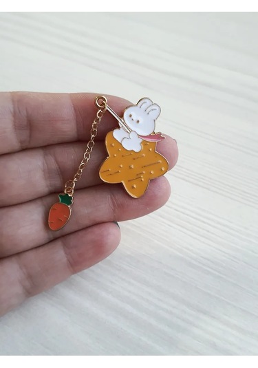 Proshik Emaye Tavşan Broş Rozet 302425265 Beyaz