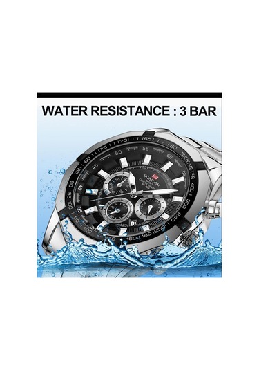 Siyah Va Va Voom Kuvars Kol Saatleri Moda Erkek Izle İş Tarzı Paslanmaz Çelik Kayış Takvim Kadran Kuvars Hareketi Kol Saati