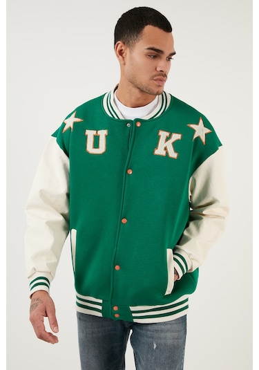 Buratti Oversize Kolej Yaka Cepli Bomber Erkek Ceket 628Mnh178 Koyu Yeşil Buratti Oversize Kolej Yaka Cepli Bomber Erkek Ceket 628Mnh178 Koyu Yeşil