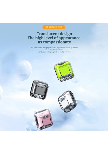 Novahub Tm10 Kablosuz Bluetooth Kulaklık: Şeffaf Kapaklı, 5.3 Bt, 13mm Hoparlör, 5 Saat Müzik Süresi, Siyah