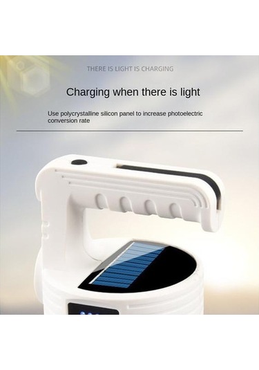 Ccgloball Güneş Kamp Lambası, Açık Hava Kamp Lambası, Şarj Edilebilir Lamba, Led Ampul Lambası Beyaz