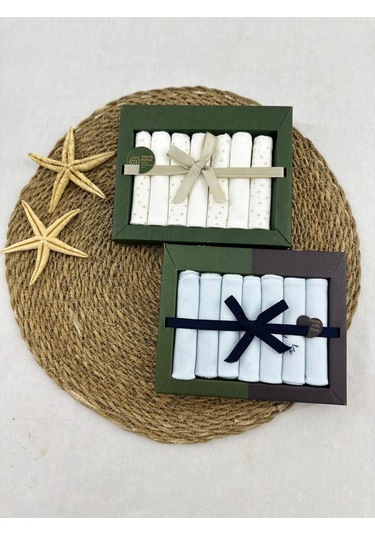 Caramell Desenli Penye Bebek Ağız Mendili 7'li 2 Paket 2025 Mö028