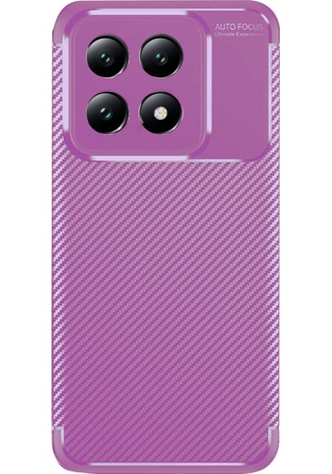Xiaomi 14t Kılıf Focus Carbon Silikon Kapak Pembe