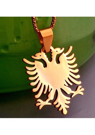 Altın Renk Asalet Ve Gücün Simgesi Çift Başlı Kartal Kolye