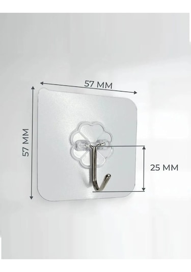 4 Adet Kendinden Yapışkanlı Kapı Duvar Askısı Kancası, Güçlü Yapışkanlı Şeffaf Askı, Yapışkanlı Askı Renkli