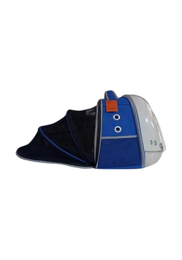 La Vista Büyük Astronot Pro Yırtılmaz Fileli Genişliyebilen Kedi, Küçük Köpek Sırt Taşıma Çantası Mavi 30-40-45cm