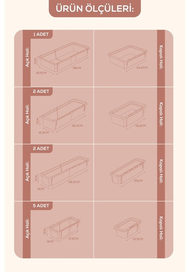 10'lu Set Ayarlanabilir Çekmece Içi Düzenleyici Kutu Uzayıp Kısalabilen Organizer Seti 5a2b2c1d Krem