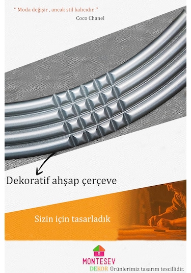 Led Işıklı Safir Gümüş Dekoratif İşlemeli Banyo Duvar Aynası 56cm Gümüş