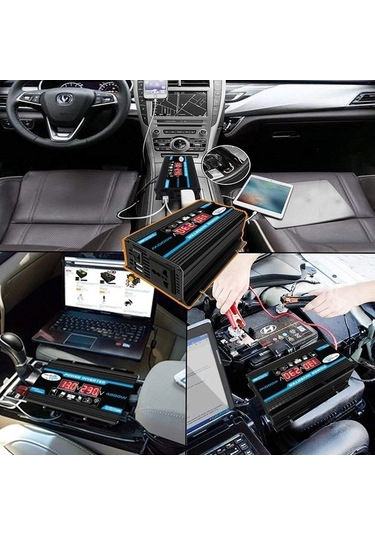 Wondernest Tang Iı Nesil 12v - 110v 4000w Araç İçin Güç Çeviricisi Siyah