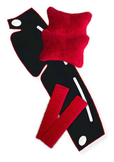 Hyundai Accent Yumurta Kasa 1996-2000 Torpido Halısı + 2 Li Boyun Yastığı & Emniyet Kemer Pedi Siyah