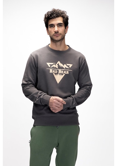 Bad Bear Erkek Sweatshırt Mountaın Crewneck 25.02.12.027 Antrasit