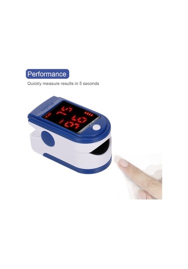 Vkemall Pulse Oksimetre Parmak Ucu Nabız Oksimetresi Mini Spo2 Monitörü Oksijen Doygunluk Monitörü Nabız Mavi
