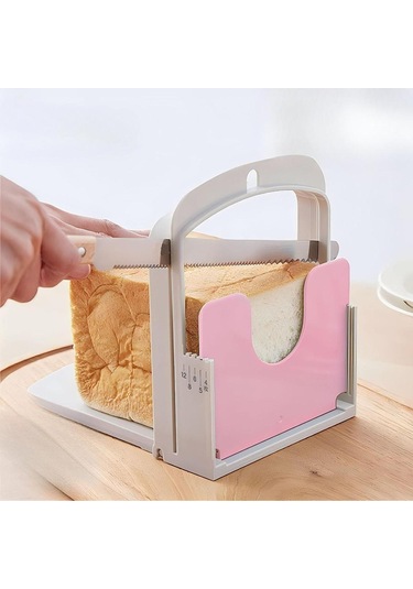 Homyl Ekmek Kesici Kesme Kılavuzu Sandviç Pişirme Aksesuarı Pembe