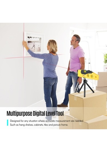 Pazly Vida Seviye Sarı Renkli Pil Nokta Modu, Malzeme Lazer İnç İle Deliği, Çizgi, Çapraz Aleti, Abs 5m 30m 2xaaa 1/4 Sw