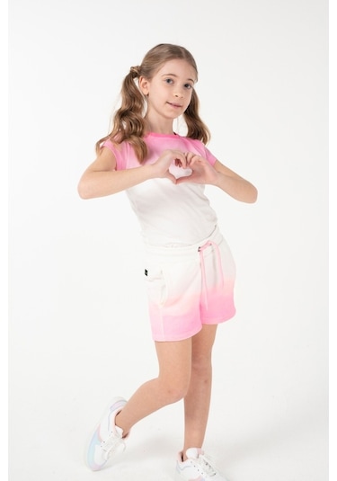 Brz Kids Baskılı Kız Çocuk Şort Ekru
