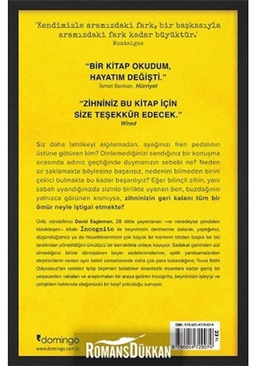 Incognito - Beynin Gizli Hayatı - David Eagleman - Domingo Yayınevi