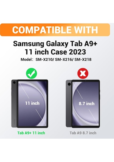 Samsung Galaxy Uyumlu Tab A9 Plus 11 İnç Sm-x210 Kılıf Askılı Zırh Tank
