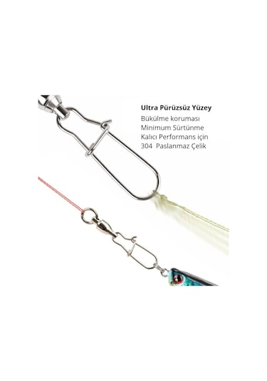 MSO Olta Balıkçılık VIP Kalite Paslanmaz Çelik Klips Bilyalı Fırdöndü