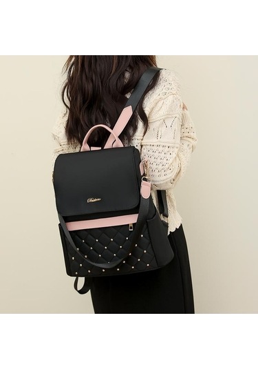 Dancemonkey Siyah Sırt Sırt Sıçramaya Karşı Karşı Kapasiteli Kahve Kadın Hırsızlığa Çantası Çantası Çanta Büyük & Cq Siyah - Kahverengi