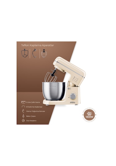 Sinbo SMX-2771 Stand Mikser 1300W 5L Çok Fonksiyonlu Stand Mikser - Mutfak Şefi