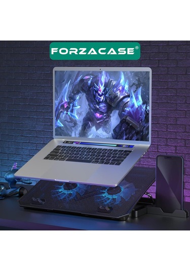 Forzacase Çift Fanlı Yükseklik Ayarlı Rgb Ledli Notebook Laptop