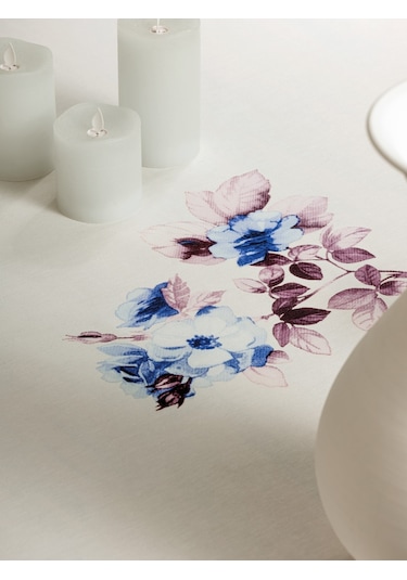 Cotton Box Pano Baskılı Masa Örtüsü Grazra Lila 170x170