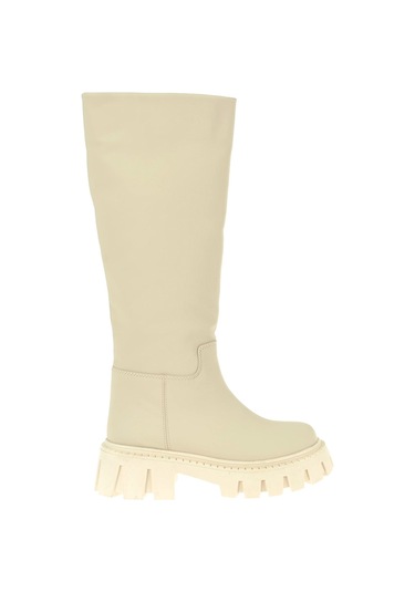 Pullman Kalın Taban Kadın Binici Çizme Sms 1033 Bej Bej