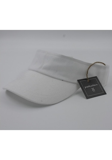 Unisex Uv Koruyucu Vizör Kasket Siperlik Tenis Şapka Beyaz-Siyah (505475956)