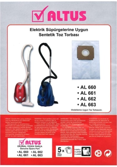Altus Uyumlu Al 665 Tk Elektirikli Süpürge Toz Torbası Ad Seçiniz 10-20-