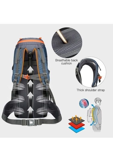 Maoyaya Çok Amaçlı Su Geçirmez 65l Outdoor Sırt Çantası Lacivert Lacivert