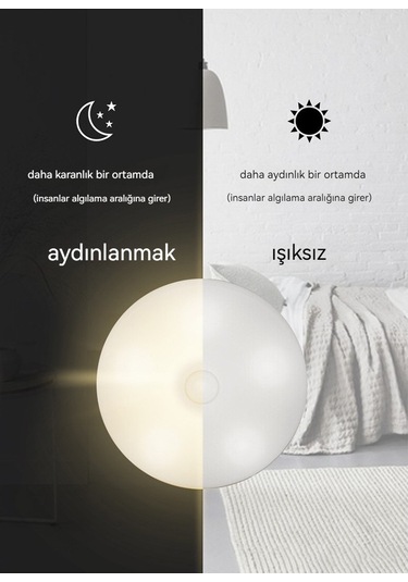 Soulader Usb İle Şarj Edilebilir Hareket Sensörlü Otomatik Gece Lambası Akıllı Led Aydınlatma Sari