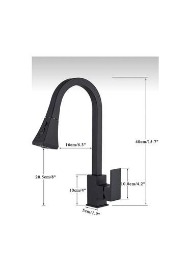 Boheme Siyah Spiralli Mutfak Bataryası Spiralli Evye Musluk Uzayan Batarya Tazzik Ve Basınç Ayarlı Musluk Siyah