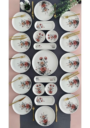 Hasbahçe 12 Kişilik 21 Parça Kahvaltı Takımı Renkli