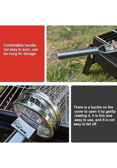 Wondernest Kulplu Barbekü Kafesi Yükseltme Paslanmaz Çelik Sepet 30cm + Kulp 18cm Çok Renkli Çok Renkli